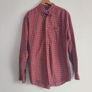 Carhartt Red Plaid 100% Cotton Button Up Shirt